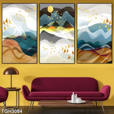 tranh tráng gương trừu tượng trang trí phòng khách, phòng ngủ