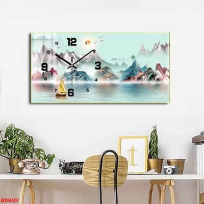 Đồng hồ tráng gương ngang hiện đại