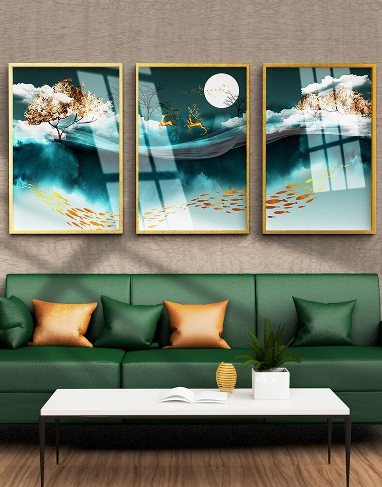 Bộ 3 tranh tráng gương hiện đại AB102