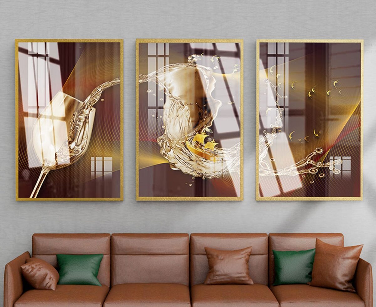 Bộ 3 tranh tráng gương hiện đại AB63