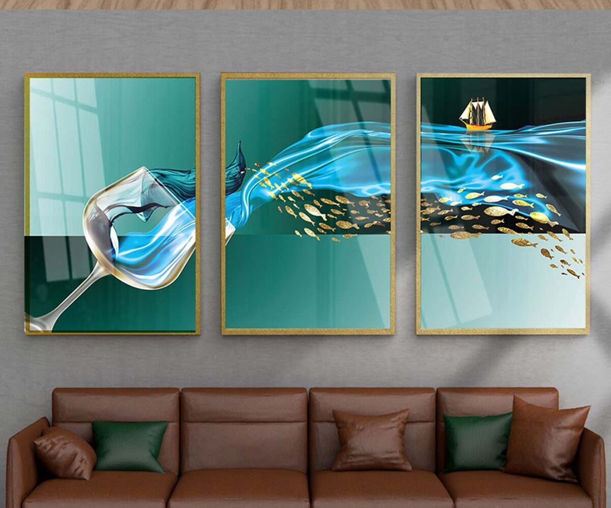 Bộ 3 tranh tráng gương hiện đại AB80