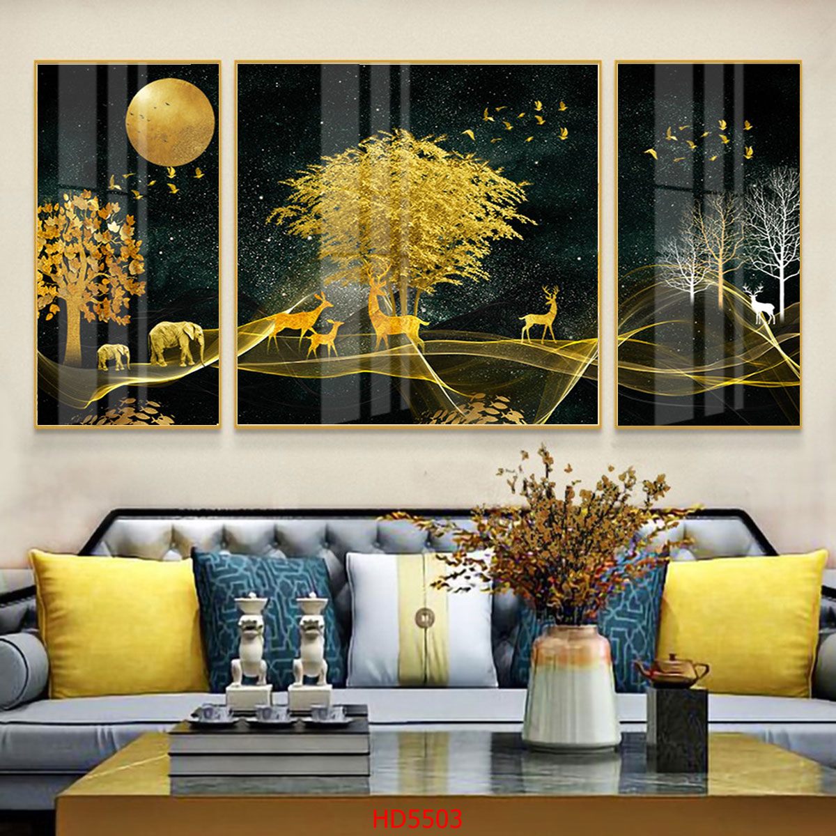 Tranh tráng gương bộ 3 hiện đại SB07