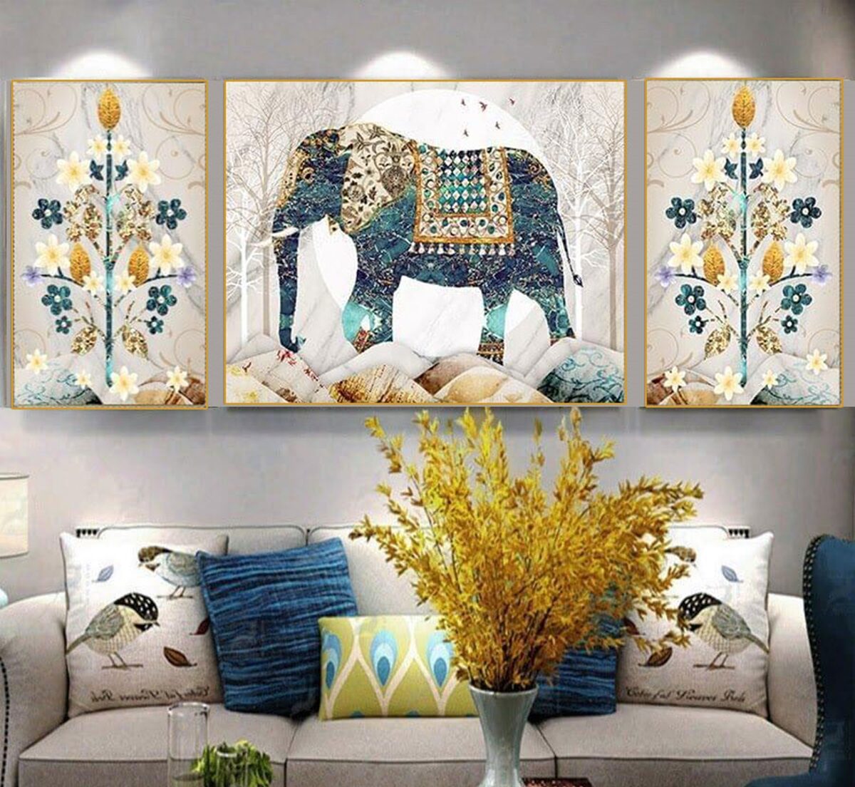 Tranh tráng gương bộ 3 hiện đại SB12