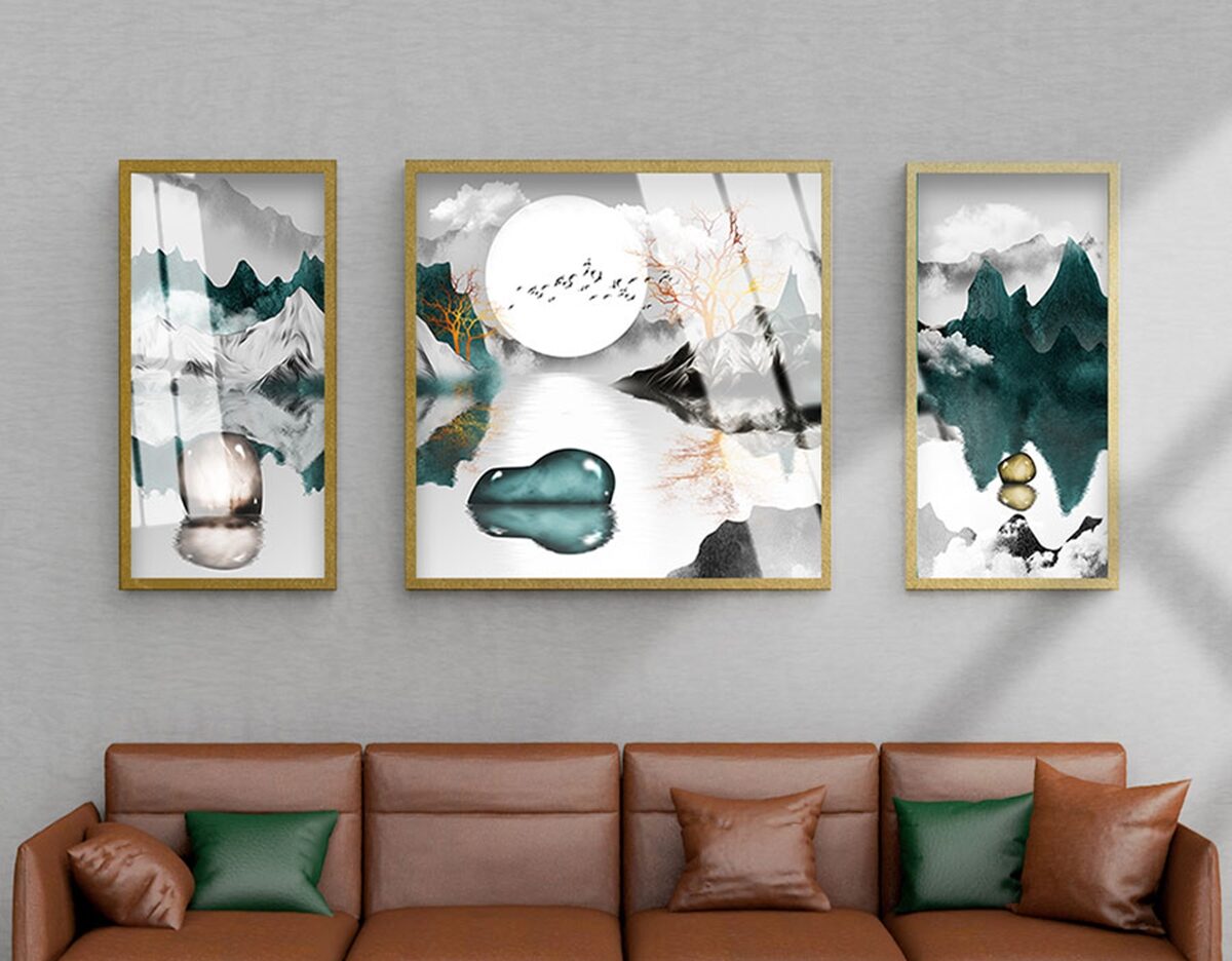 Tranh tráng gương bộ 3 hiện đại SB36