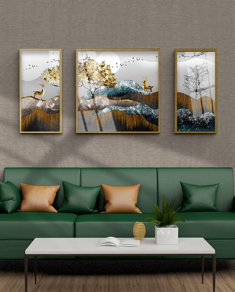 Tranh tráng gương bộ 3 hiện đại SB37