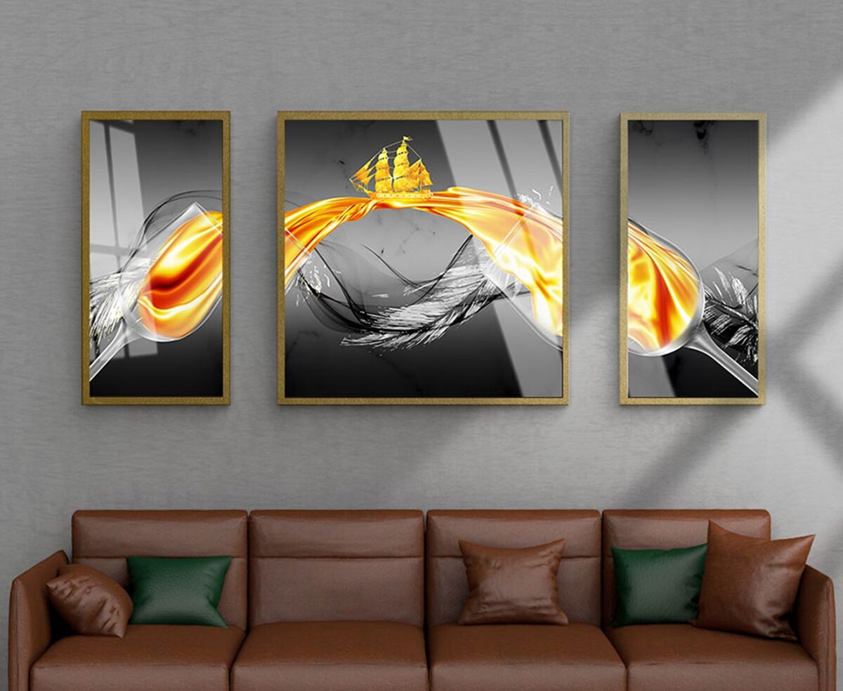 Tranh tráng gương bộ 3 hiện đại SB42