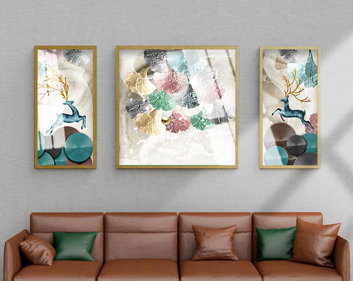 Tranh tráng gương bộ 3 hiện đại SB45