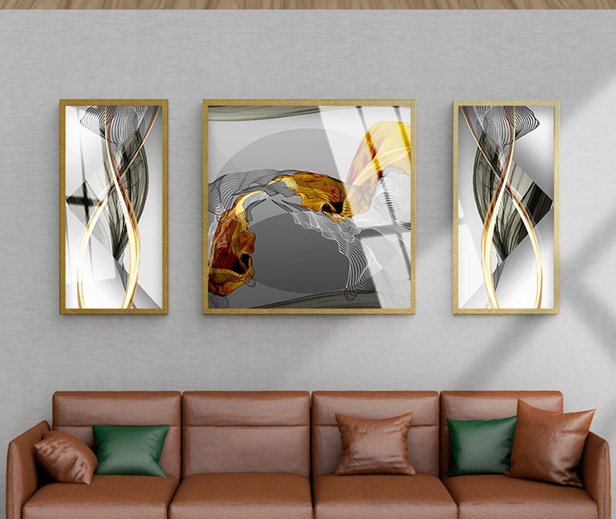 Tranh tráng gương bộ 3 hiện đại SB46