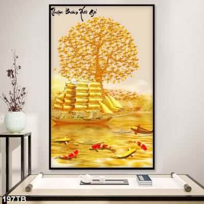 Tranh tráng gương thuận buồm xuôi gió cao cấp, trang trí phòng khách, phòng ngủ, cầu thang