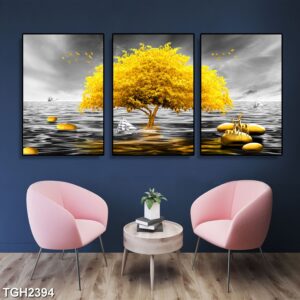 tranh tráng gương hươu nai trang trí phòng khách, phòng ngủ