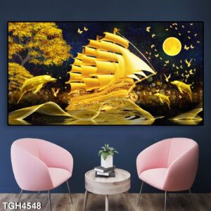 tranh tráng gương thuận buồm suôi gió trang trí phòng khách, phòng ngủ