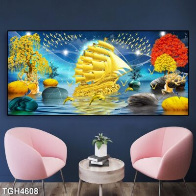 tranh tráng gương thuận buồm suôi gió trang trí phòng khách, phòng ngủ