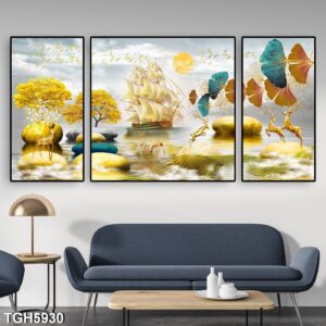 tranh tráng gương thuận buồm suôi gió trang trí phòng khách, phòng ngủ