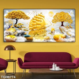 tranh tráng gương thuận buồm suôi gió trang trí phòng khách, phòng ngủ