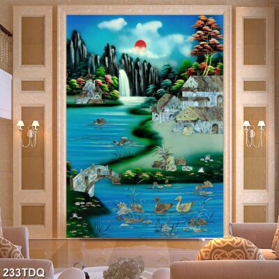 Tranh treo tường phong cảnh đồng quê – làng quê nông thôn Việt Nam