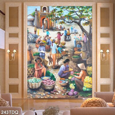 Tranh treo tường phong cảnh đồng quê – làng quê nông thôn Việt Nam