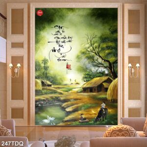 Tranh treo tường phong cảnh đồng quê – làng quê nông thôn Việt Nam
