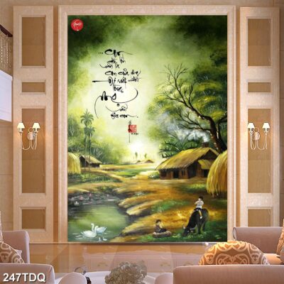 Tranh treo tường phong cảnh đồng quê – làng quê nông thôn Việt Nam