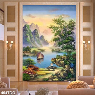 Tranh treo tường phong cảnh đồng quê – làng quê nông thôn Việt Nam