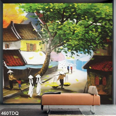 Tranh treo tường phong cảnh đồng quê – làng quê nông thôn Việt Nam
