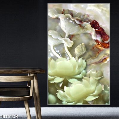 Tranh treo tường hoa sen cá koi, cá chép trang trí phòng khách, quà tặng tân gia