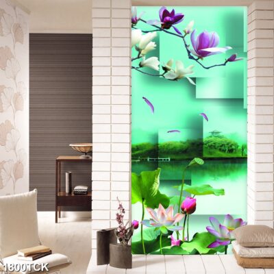 Tranh treo tường hoa sen cá koi, cá chép trang trí phòng khách, quà tặng tân gia