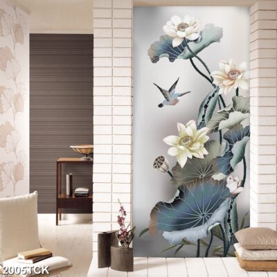 Tranh treo tường hoa sen cá koi, cá chép trang trí phòng khách, quà tặng tân gia