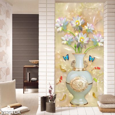 Tranh treo tường hoa sen cá koi, cá chép trang trí phòng khách, quà tặng tân gia