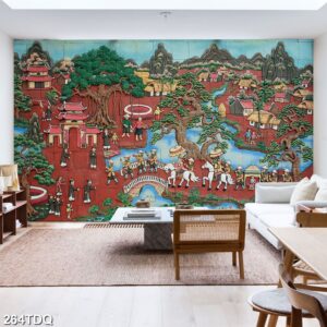 Tranh treo tường phong cảnh đồng quê – làng quê nông thôn Việt Nam