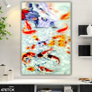 tranh quần ngư, hoa sen cá chép