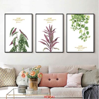 Bộ 3 tranh tráng gương hiện đại, bình hoa trang trí phòng khách, phòng bếp, khách sạn