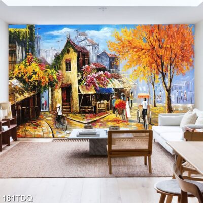 Tranh treo tường phong cảnh đồng quê – làng quê nông thôn Việt Nam