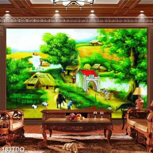 Tranh treo tường phong cảnh đồng quê – làng quê nông thôn Việt Nam