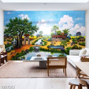 Tranh treo tường phong cảnh đồng quê – làng quê nông thôn Việt Nam