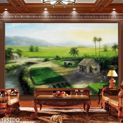 Tranh treo tường phong cảnh đồng quê – làng quê nông thôn Việt Nam