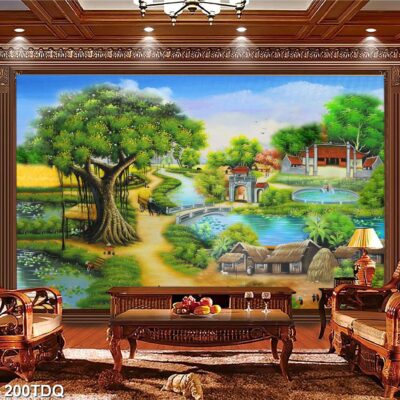 Tranh treo tường phong cảnh đồng quê – làng quê nông thôn Việt Nam