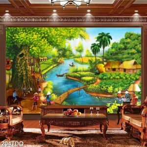 Tranh treo tường phong cảnh đồng quê – làng quê nông thôn Việt Nam