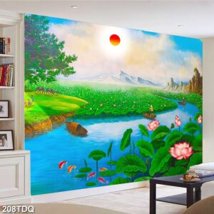 Tranh treo tường phong cảnh đồng quê – làng quê nông thôn Việt Nam