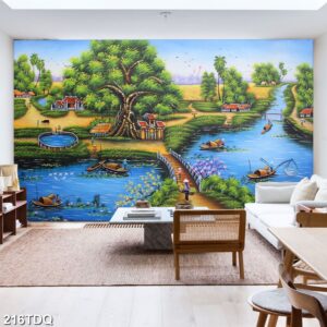 Tranh treo tường phong cảnh đồng quê – làng quê nông thôn Việt Nam
