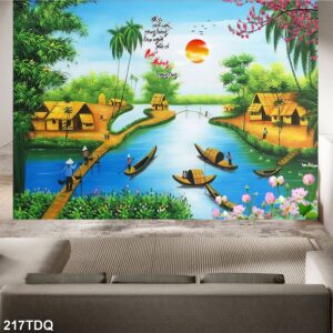 Tranh treo tường phong cảnh đồng quê – làng quê nông thôn Việt Nam