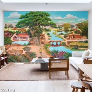 Tranh treo tường phong cảnh đồng quê – làng quê nông thôn Việt Nam