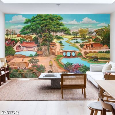 Tranh treo tường phong cảnh đồng quê – làng quê nông thôn Việt Nam