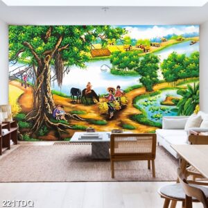 Tranh treo tường phong cảnh đồng quê – làng quê nông thôn Việt Nam