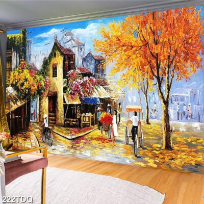 Tranh treo tường phong cảnh đồng quê – làng quê nông thôn Việt Nam