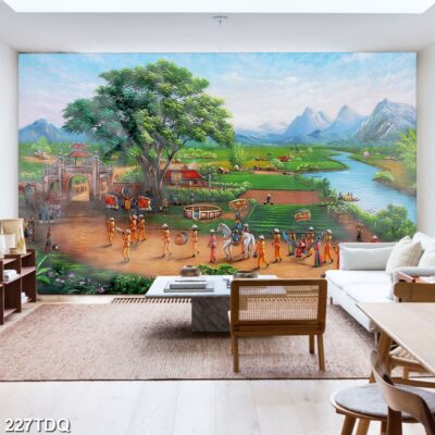 Tranh treo tường phong cảnh đồng quê – làng quê nông thôn Việt Nam