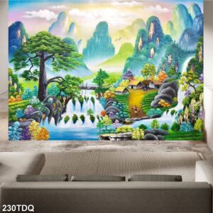 Tranh treo tường phong cảnh đồng quê – làng quê nông thôn Việt Nam