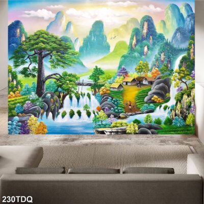 Tranh treo tường phong cảnh đồng quê – làng quê nông thôn Việt Nam