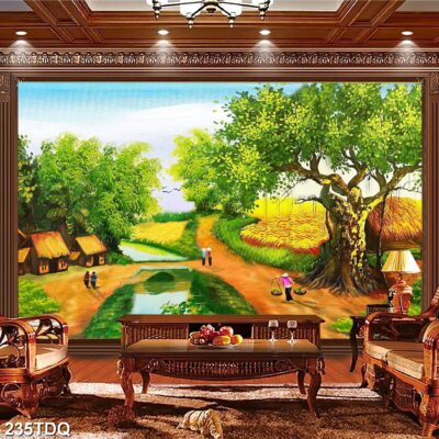 Tranh treo tường phong cảnh đồng quê – làng quê nông thôn Việt Nam