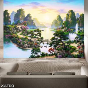Tranh treo tường phong cảnh đồng quê – làng quê nông thôn Việt Nam