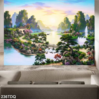Tranh treo tường phong cảnh đồng quê – làng quê nông thôn Việt Nam